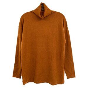 Vince Orange Wool and Cashmere Knit Turtleneck Sweater | Size S